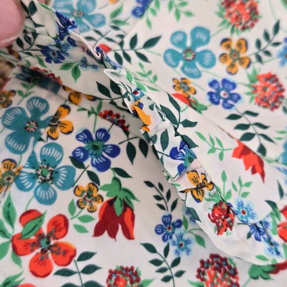 J CREW Campbell Blazer Ruffle Trim Size 0 in Liberty® Edenham Floral Jacket EUC - Picture 12 of 15